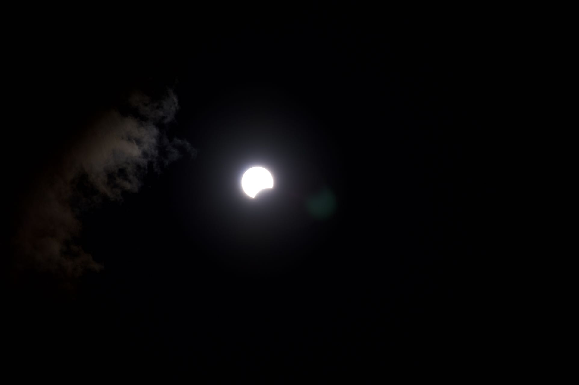 The beginning of the eclipse